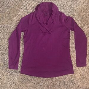 L.L. Bean Pullover Women's Long Sleeve Shawl Collar Purple XS - EUC - Never Worn